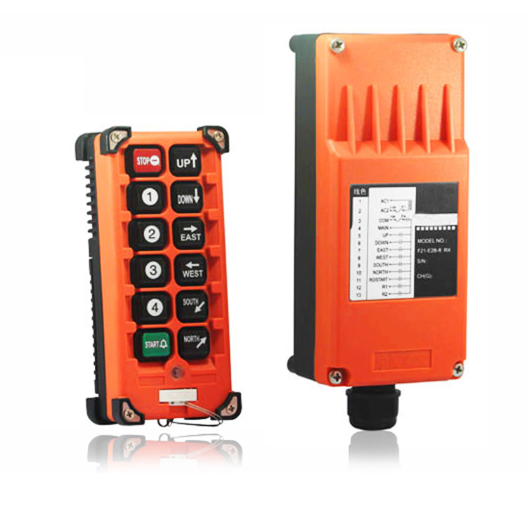 F21-E2B-8 DC 3V(2 AA Size Batteries) 8 Single Step Buttons Industrial Wireless Remote Control