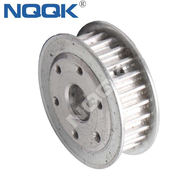 25 TOOTH HTD5M DOUBLE FLANGE TIMING PULLEY with custom mounting 6 holes