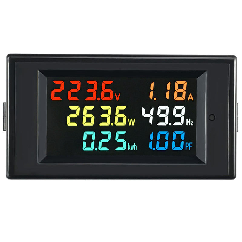 6 In1 Colour Digital Multi-function AC Voltage Current Power Frequeency LCD Meter